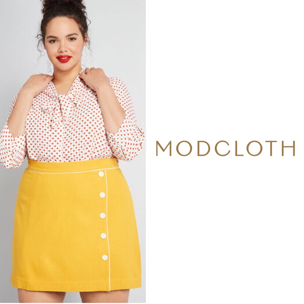ModCloth Own the Era Mini Mustard Yellow Skirt